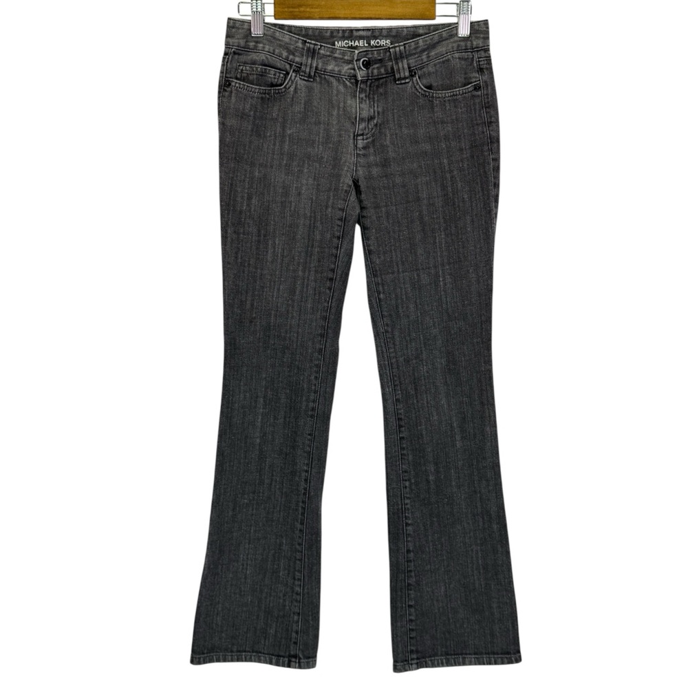 Michael Kors Women's Straight Leg Low Rise Dark Grey Denim Jeans Size 2